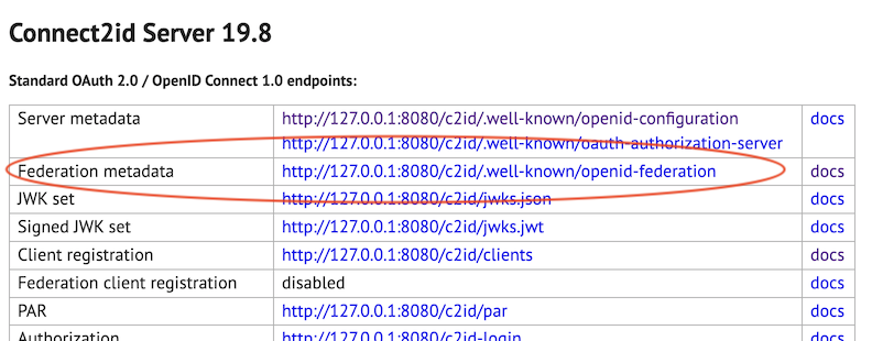 Connect2id welcome page