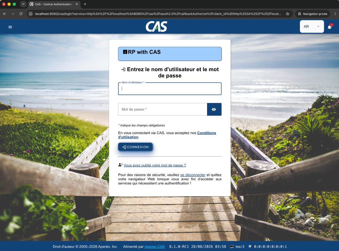 CAS login page