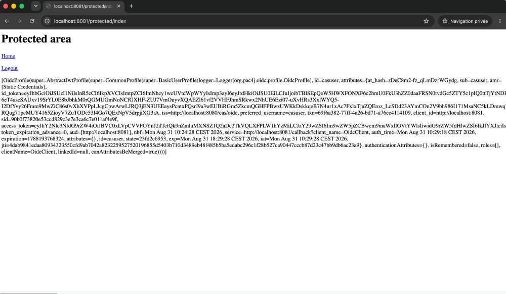 pac4j authenticated page